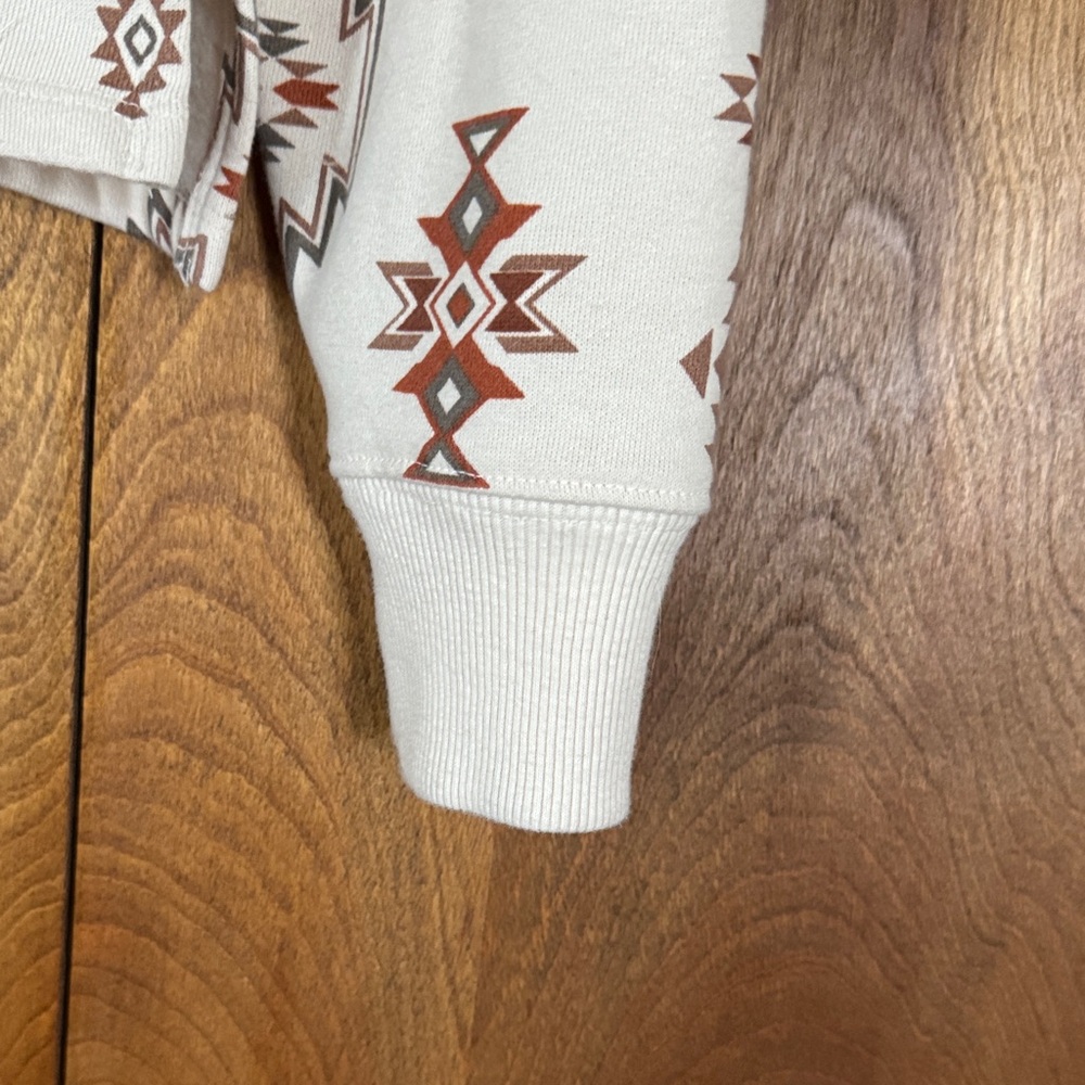 Lucky Brand Cream and Brown Patterned Top - Picture 4 of 4